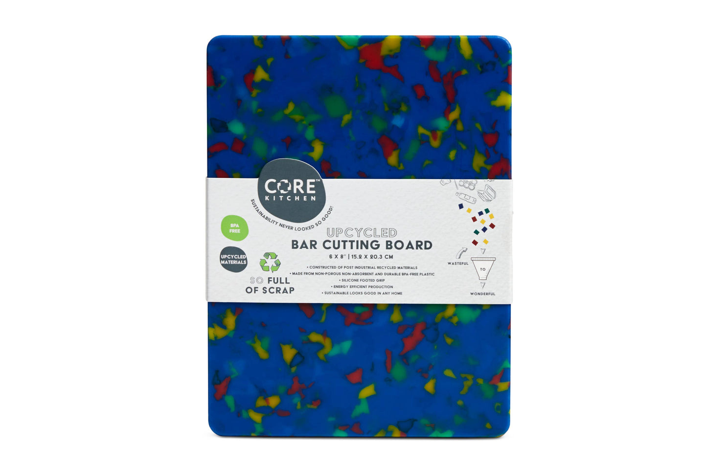 Core Home - Recycled Plastic Cutting Board XS Confetti On Blue
