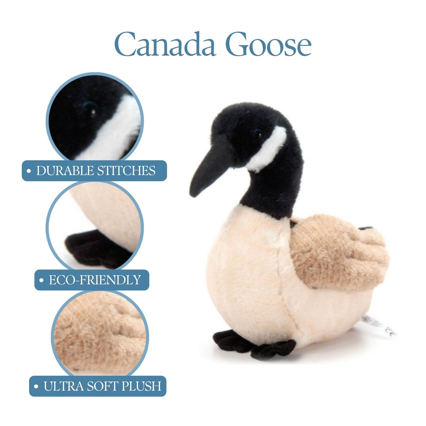 12" (28cm) Wild Onez Canada Goose Bird Stuffed Plush - PMA Store at the Portland Museum of Art, Maine