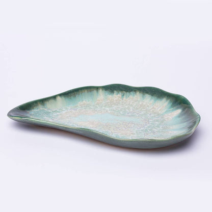 Alison Evans Ceramics - Medium Oyster Plate: Abalone & Tortoise - PMA Store at the Portland Museum of Art, Maine