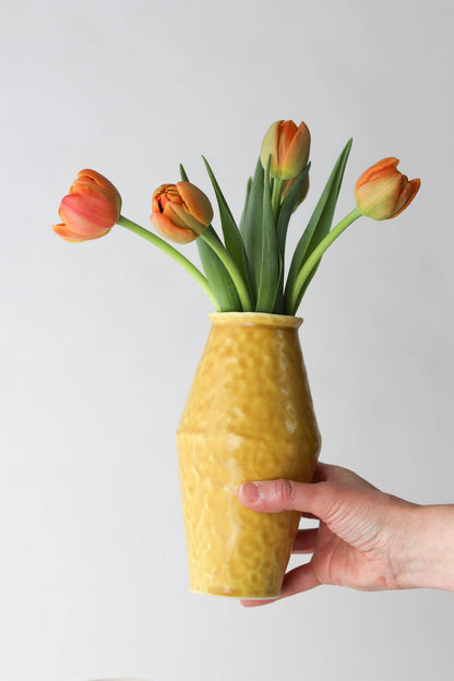 Elizabeth Benotti Ceramics - Everyday Pinched Vase: Striped - PMA Store at the Portland Museum of Art, Maine