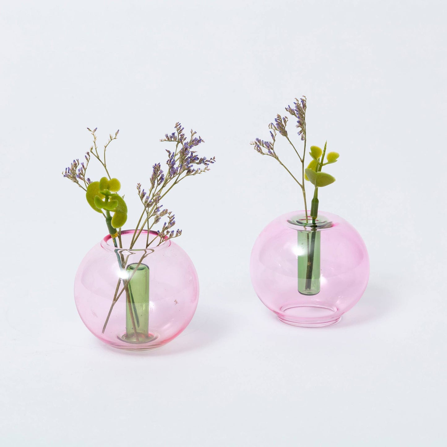 Block Design US - Mini Bubble Glass Vase: Blue and Yellow