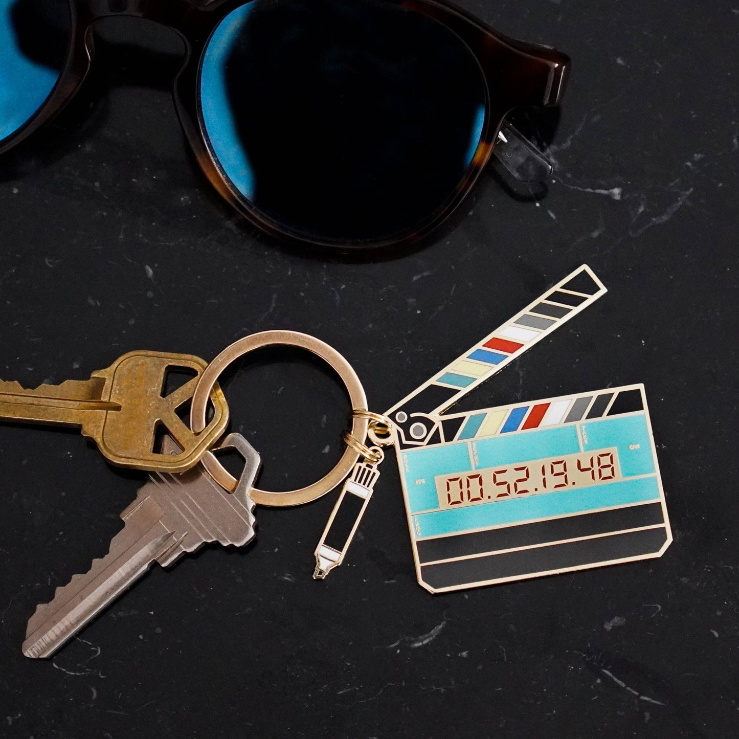 Glow in the Dark Large Movie Slate Keychain