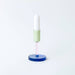 Block Design - Glass Candlestick - Medium: Green and Pink - PMA Store at the Portland Museum of Art, Maine