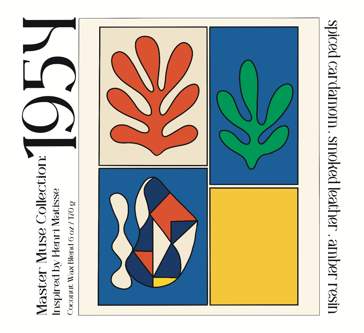 The Scented Palette - Leather Amber Matisse-Inspired Art Candle — 1954: Candle