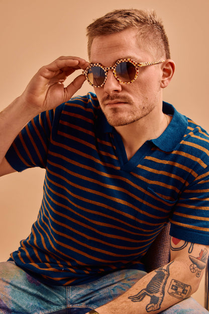 SARDINE - SARDINE - Georgie - Toasted Moxie Checkered Sunglasses
