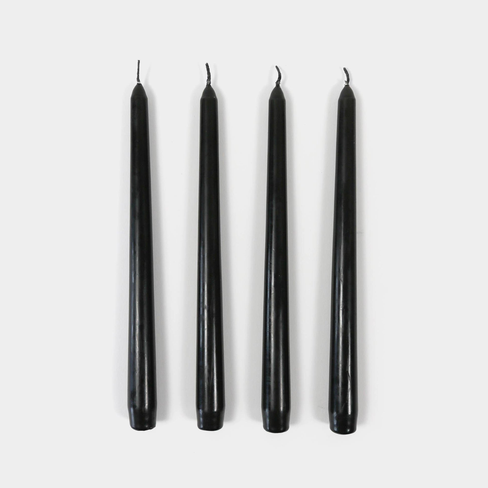 54 Celsius - Taper Candles (4 Pack) - 10" Tall, 8 Hr Burn, Black - PMA Store at the Portland Museum of Art, Maine