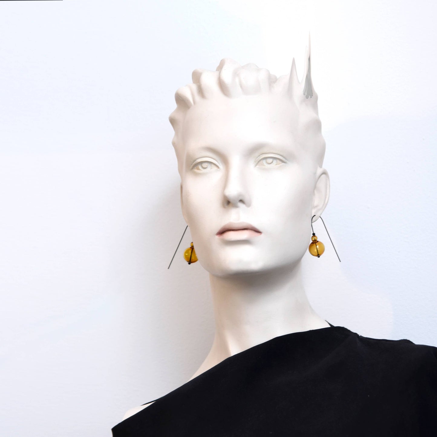 Pursuits - Mini Scoop Earrings: G.Grey w. Amber
