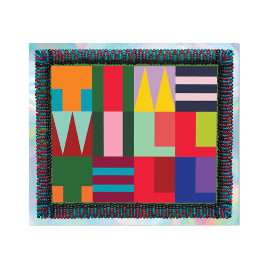 Apply Stickers - TIME WILL TELL by Jeffrey Gibson (Spring) - Die-Cut Sticker - PMA Store at the Portland Museum of Art, Maine