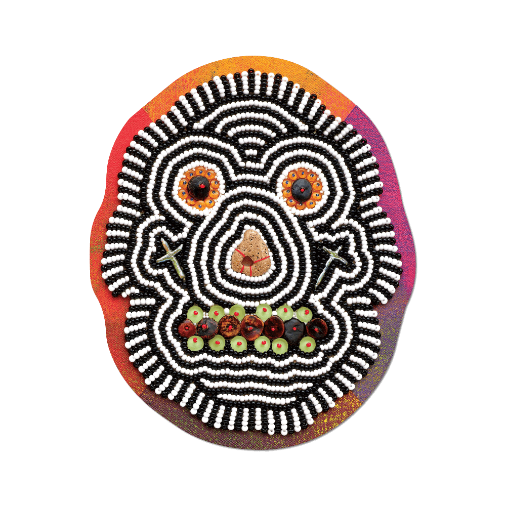 Apply Stickers - Skull by Jeffrey Gibson - Die-Cut Sticker - PMA Store at the Portland Museum of Art, Maine