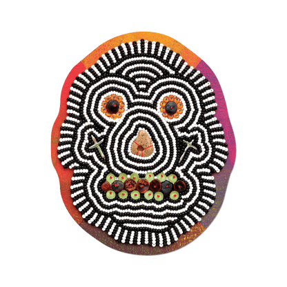 Apply Stickers - Skull by Jeffrey Gibson - Die-Cut Sticker - PMA Store at the Portland Museum of Art, Maine