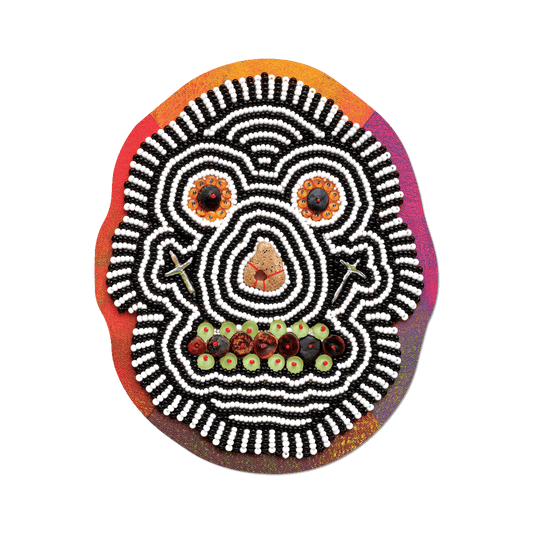 Apply Stickers - Skull by Jeffrey Gibson - Die-Cut Sticker - PMA Store at the Portland Museum of Art, Maine