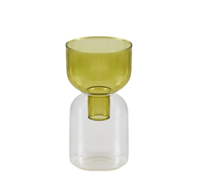 Two Way Terrarium Hydroponic Plant Vase / Candle Holder: Yellow-Green - PMA Store at the Portland Museum of Art, Maine