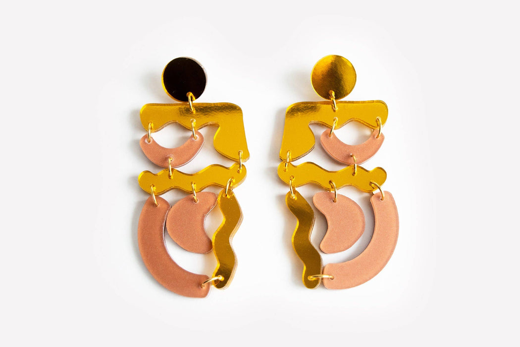 Ecoresin Squiggle Mania Earrings: Nude Solar