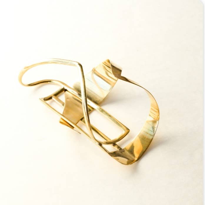Bisjoux - Brass bold statement Dynasty Cuff bracelet