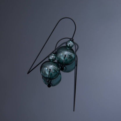 Pursuits - Mini Scoop Earrings: G.Grey w. Amber