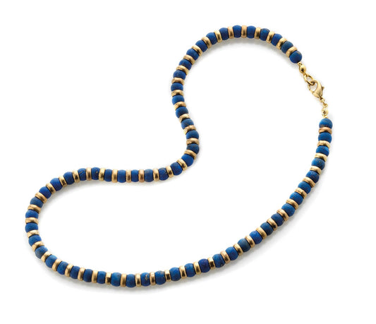 Sumerian Lapis Beaded Necklace - Egyptian Inspired - PMA Store at the Portland Museum of Art, Maine