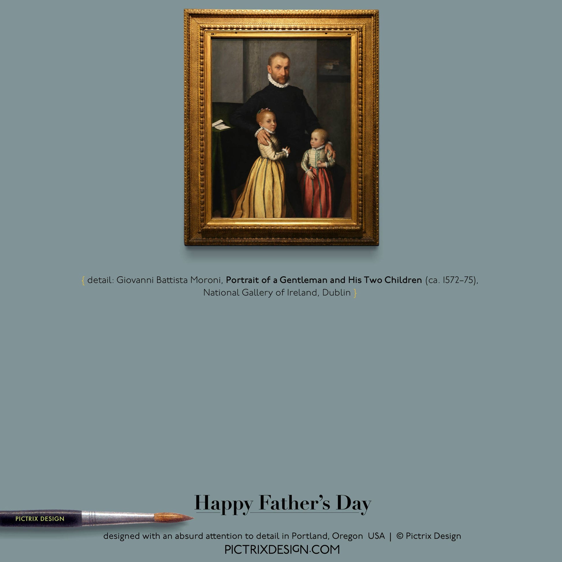 Pictrix Design - "Happy Father's Day" (gentleman) A6 card: Recycled white envelopes - PMA Store at the Portland Museum of Art, Maine