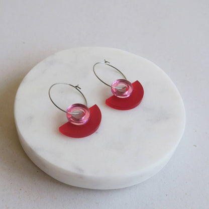 NEW Blok Earrings - Color: Turquoise and Gold Rose Mirror - PMA Store at the Portland Museum of Art, Maine