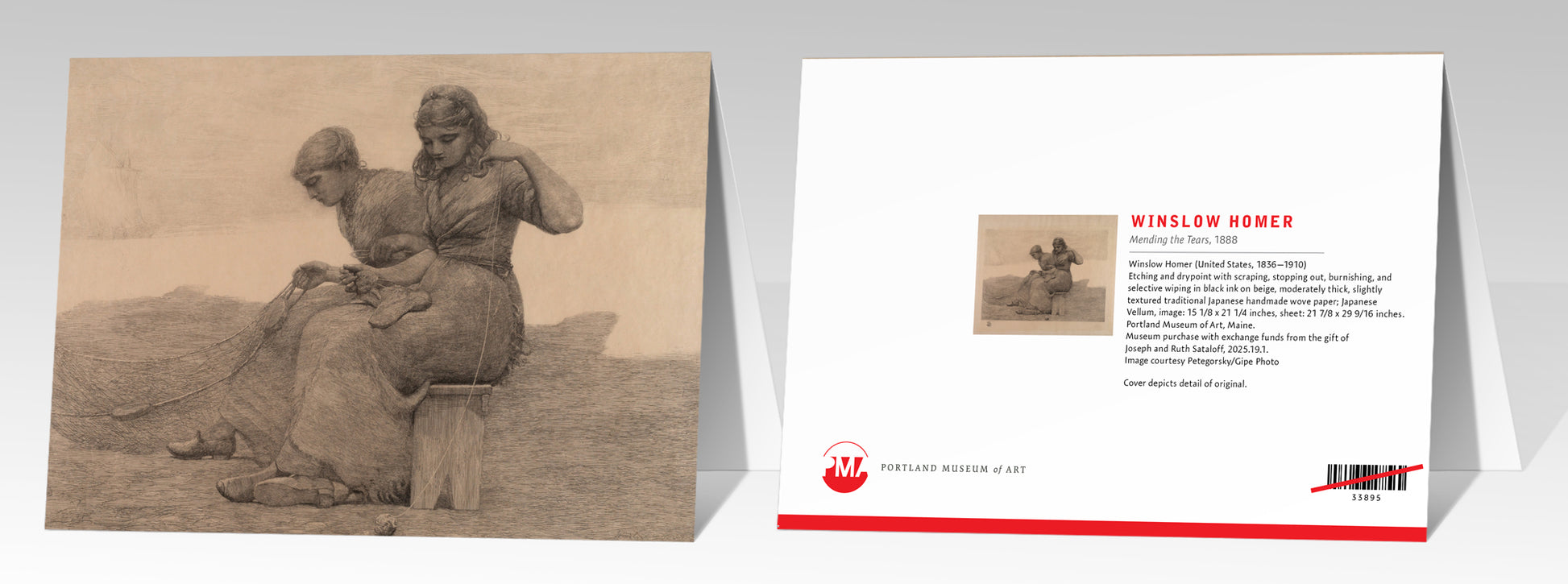 Mending the Tears Winslow Homer Notecard 5x7 - PMA Store at the Portland Museum of Art, Maine