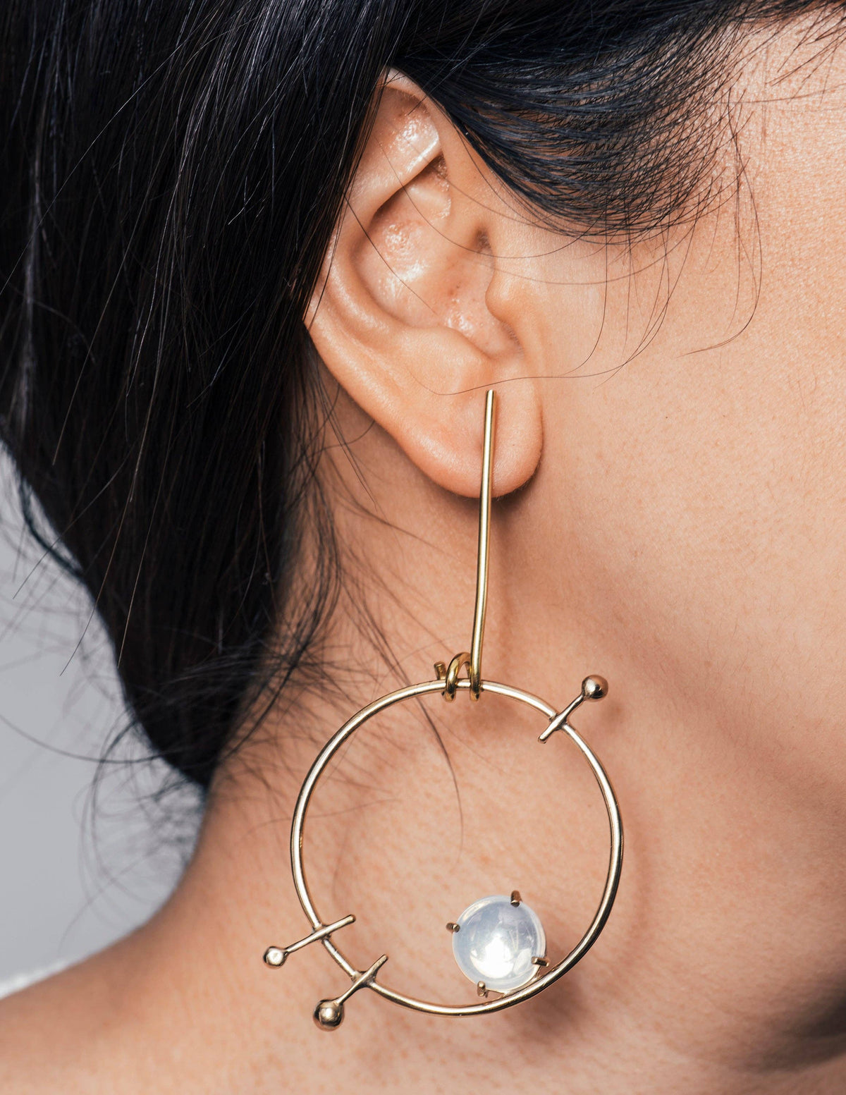 CASTLECLIFF - DOROTHEA EARRING: LAPIS//BRASS - PMA Store at the Portland Museum of Art, Maine