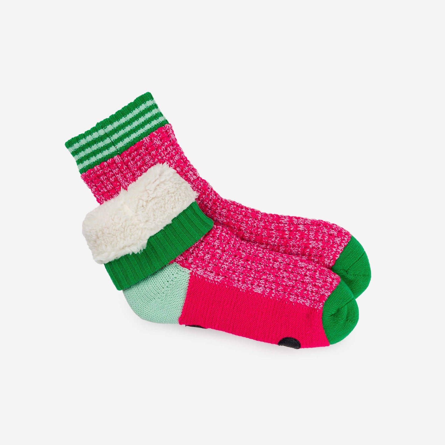 Varsity Knit House Socks: Golden Olive / S/M - W 6-9<br>M 5-7.5