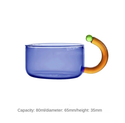 Contrasting Color Heat Resistant Glass Teapot and Cups: Blue Cup - PMA Store at the Portland Museum of Art, Maine