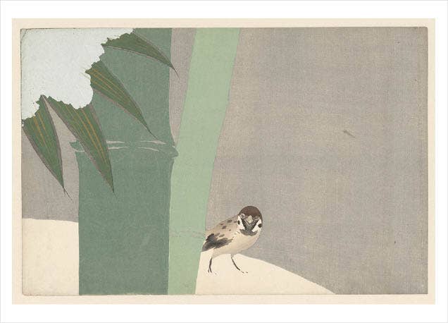 The Retrospect Group Collection - Sparrow Beside Bamboo in Snow 1909