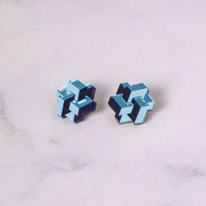 Pamela Coromoto - NEW Prisma Earrings – Bold Geometry for Modern Style: Purple Palette / Clip