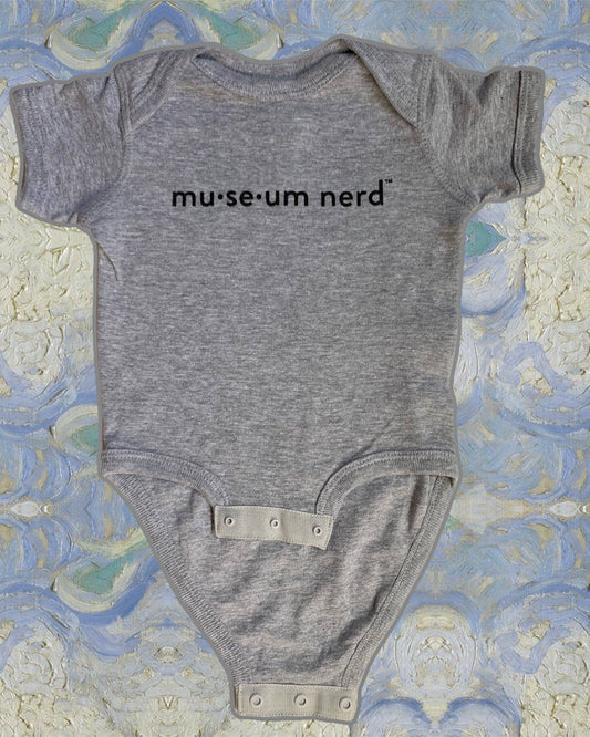 Museum Nerd Phonetic Gray Onesie: 6 Months - PMA Store at the Portland Museum of Art, Maine