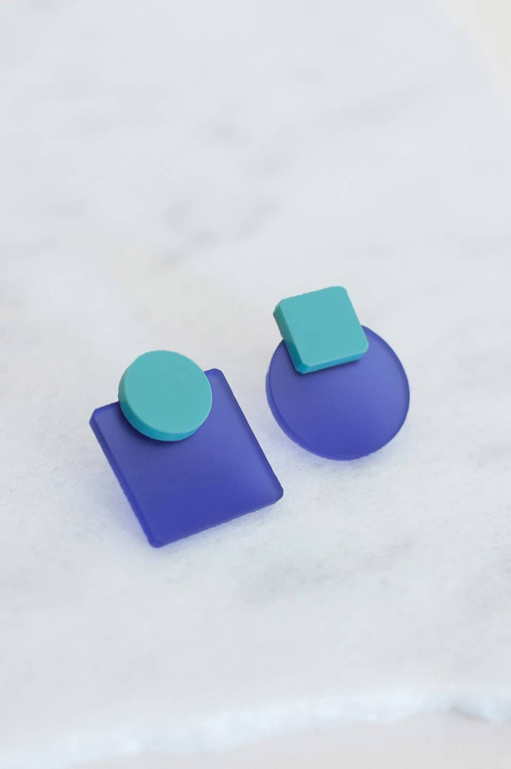 Pamela Coromoto - Glare Mini Earrings - Spring/Summer : Oxford Blue/ Pink