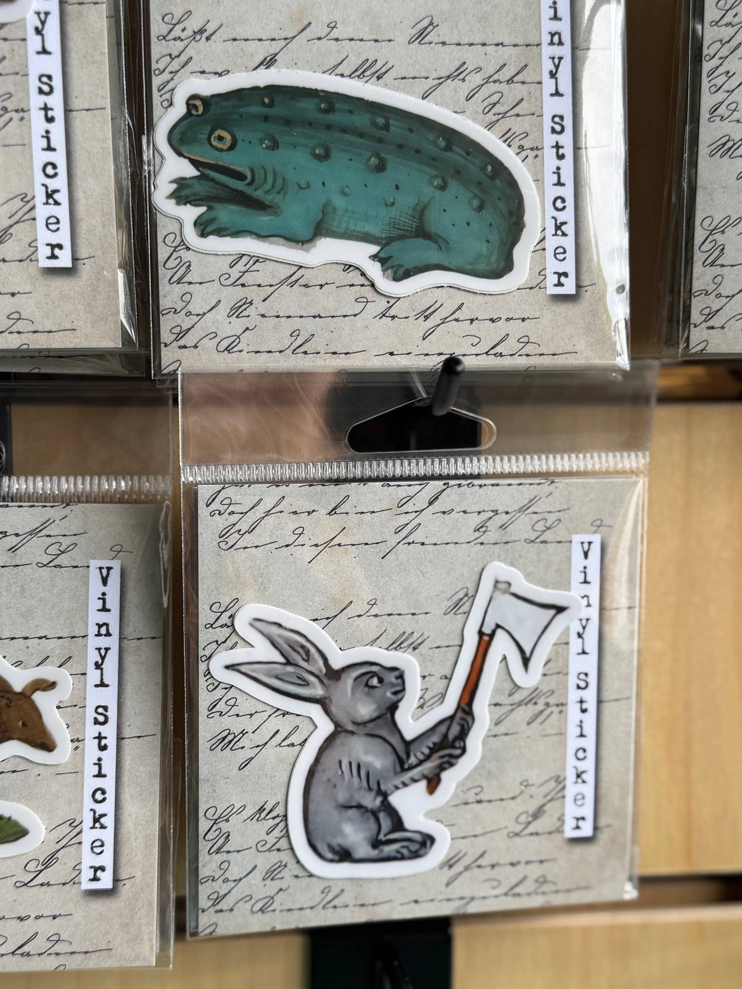 ChicalooKate - Medieval Marginalia Frog Vinyl Sticker: Packaged Sticker