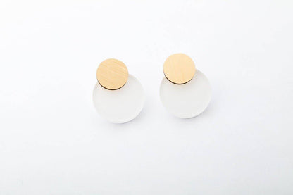 dconstruct - Ecoresin Earrings - Disc Stud: Chartreuse / Gold - PMA Store at the Portland Museum of Art, Maine