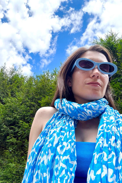 See Design - Cotton Scarf: Spots Red/Mustard
