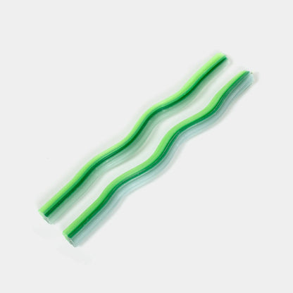 Wiggle Candles - Triple Green (2 Pack) - 11" Vibrant Tapers - PMA Store at the Portland Museum of Art, Maine