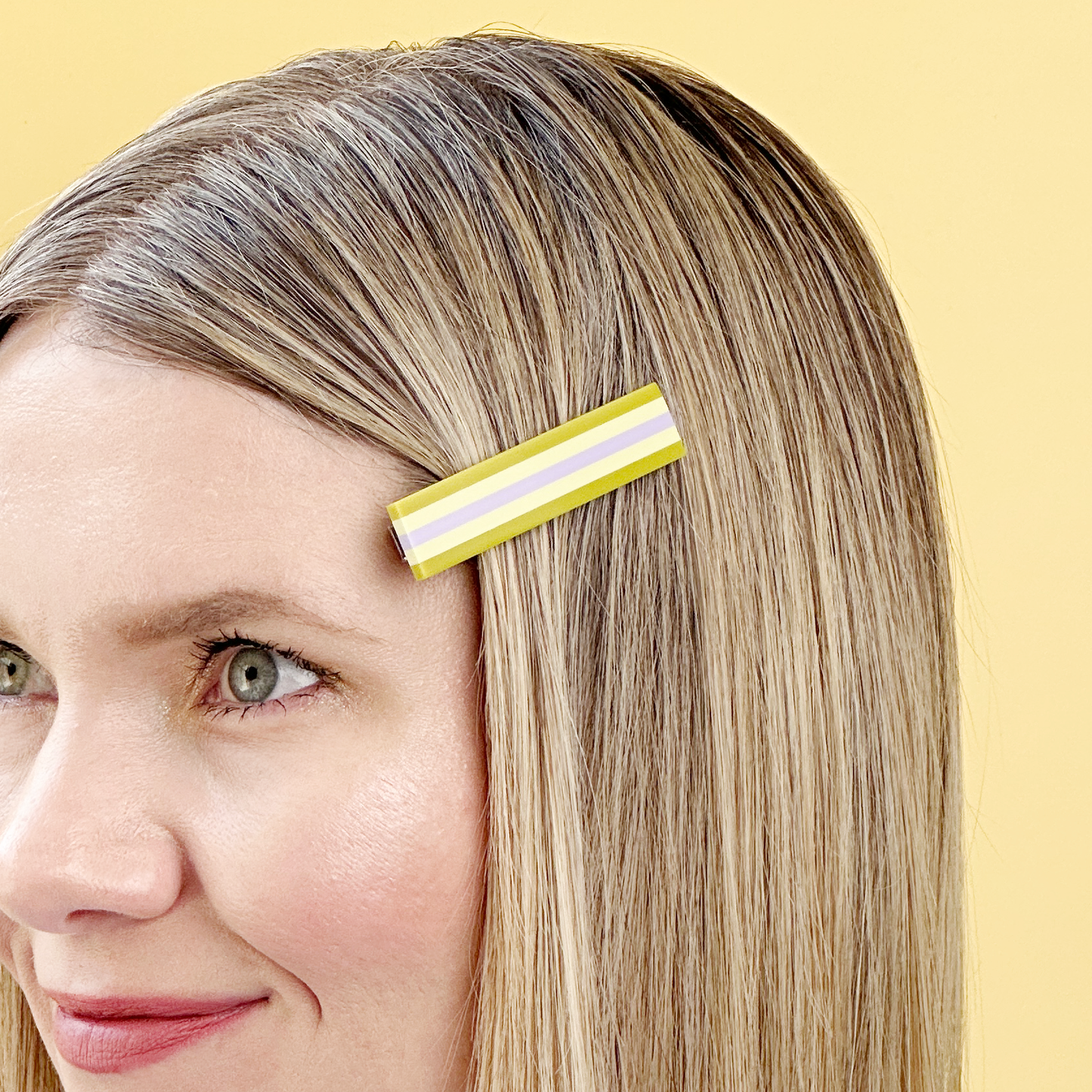 Combinist Goods - Striped Hair Clip | Large: Green | Pastel Pink | Navy
