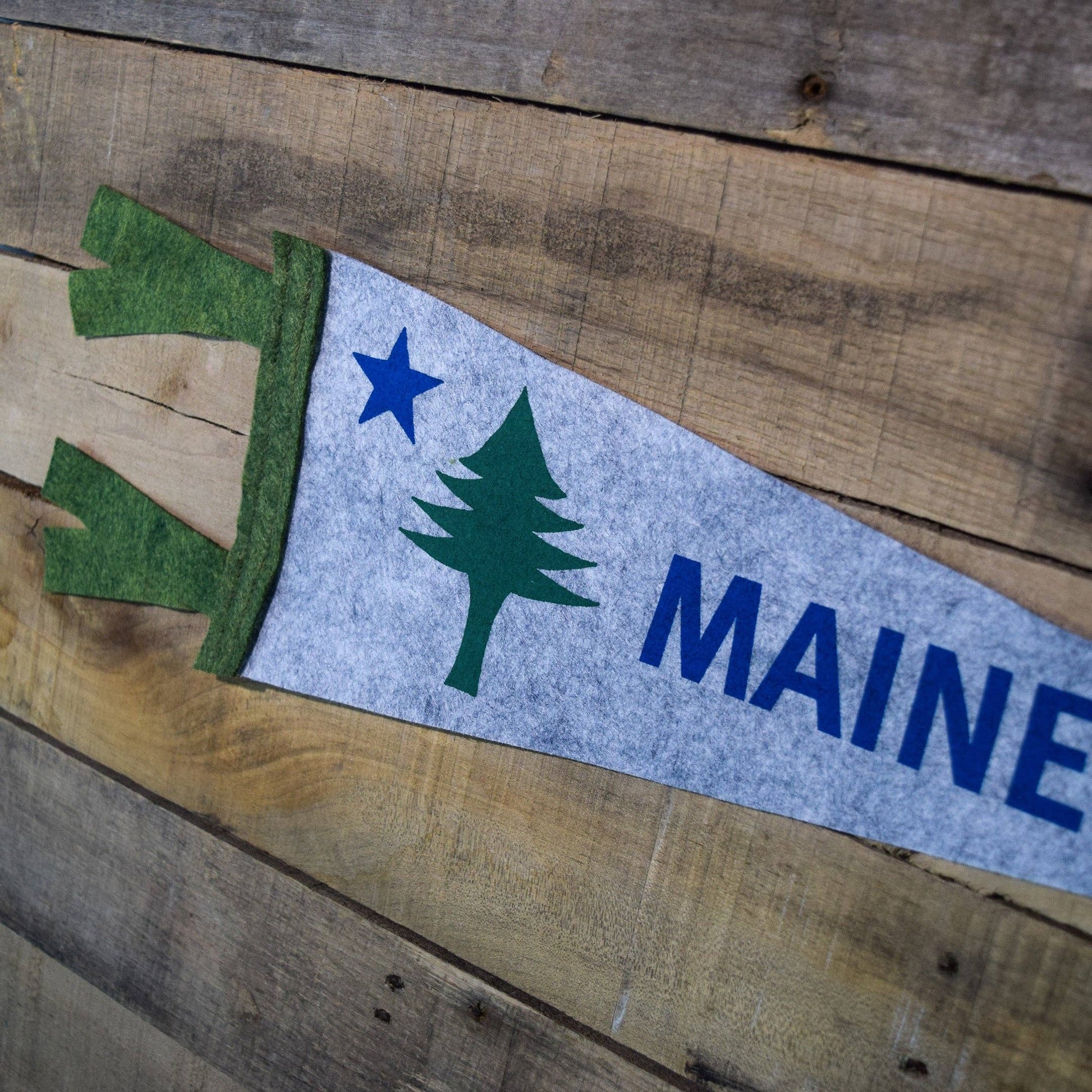 Quiet Tide Goods - Maine 1901 Flag Pennant - Grey - PMA Store at the Portland Museum of Art, Maine