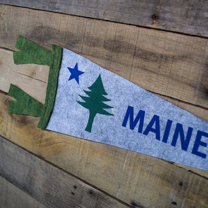 Quiet Tide Goods - Maine 1901 Flag Pennant - Grey - PMA Store at the Portland Museum of Art, Maine