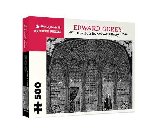 Pomegranate - Edward Gorey: Dracula in Dr. Seward's Library 500-piece Jigsaw Puzzle - PMA Store at the Portland Museum of Art, Maine