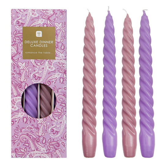 Pink & Purple Spiral Taper Candles | 4 Pack | Home Decor | - PMA Store at the Portland Museum of Art, Maine