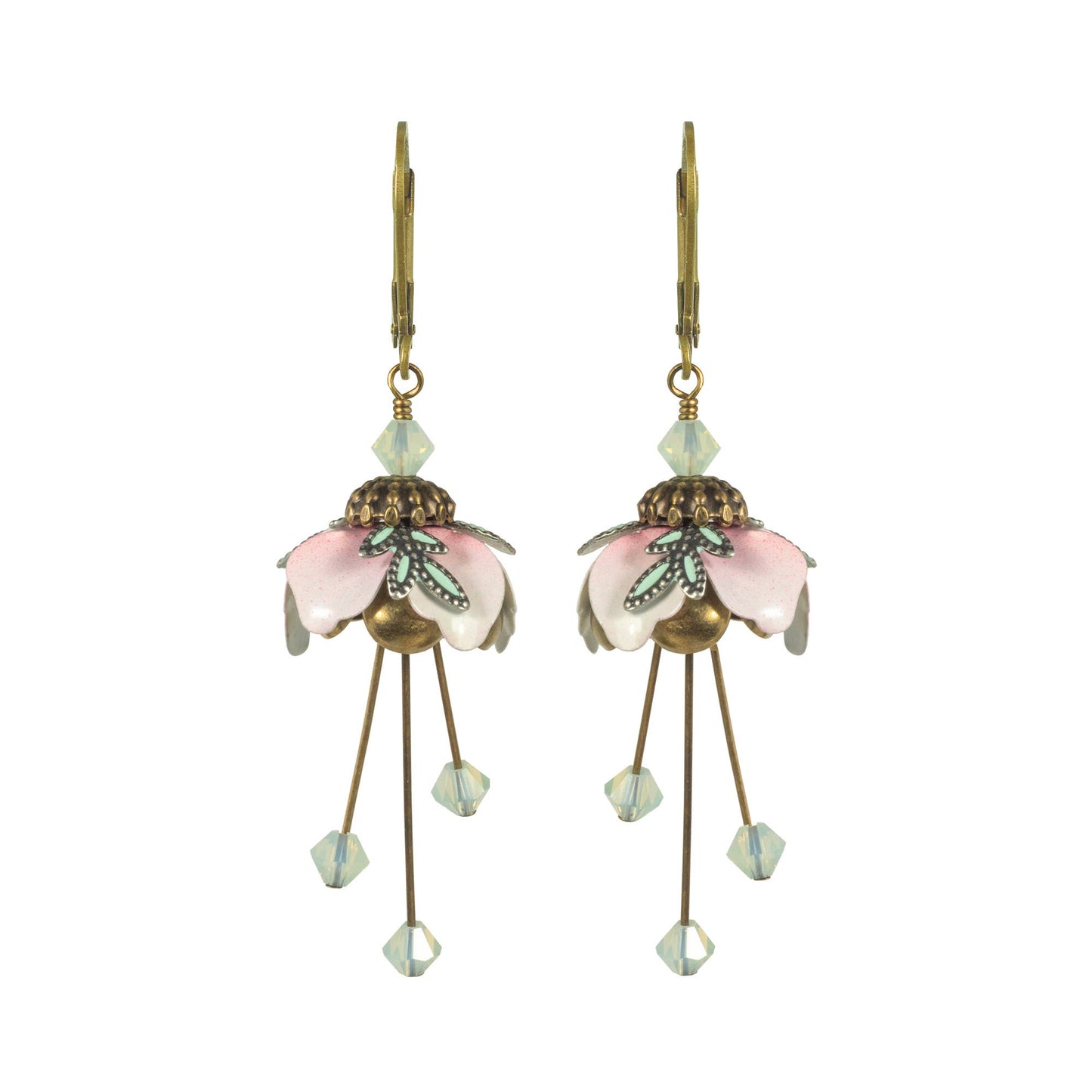 NoMonet - Flower Fairy: Painted Sakura Cherry Blossom Earrings Crystal - PMA Store at the Portland Museum of Art, Maine