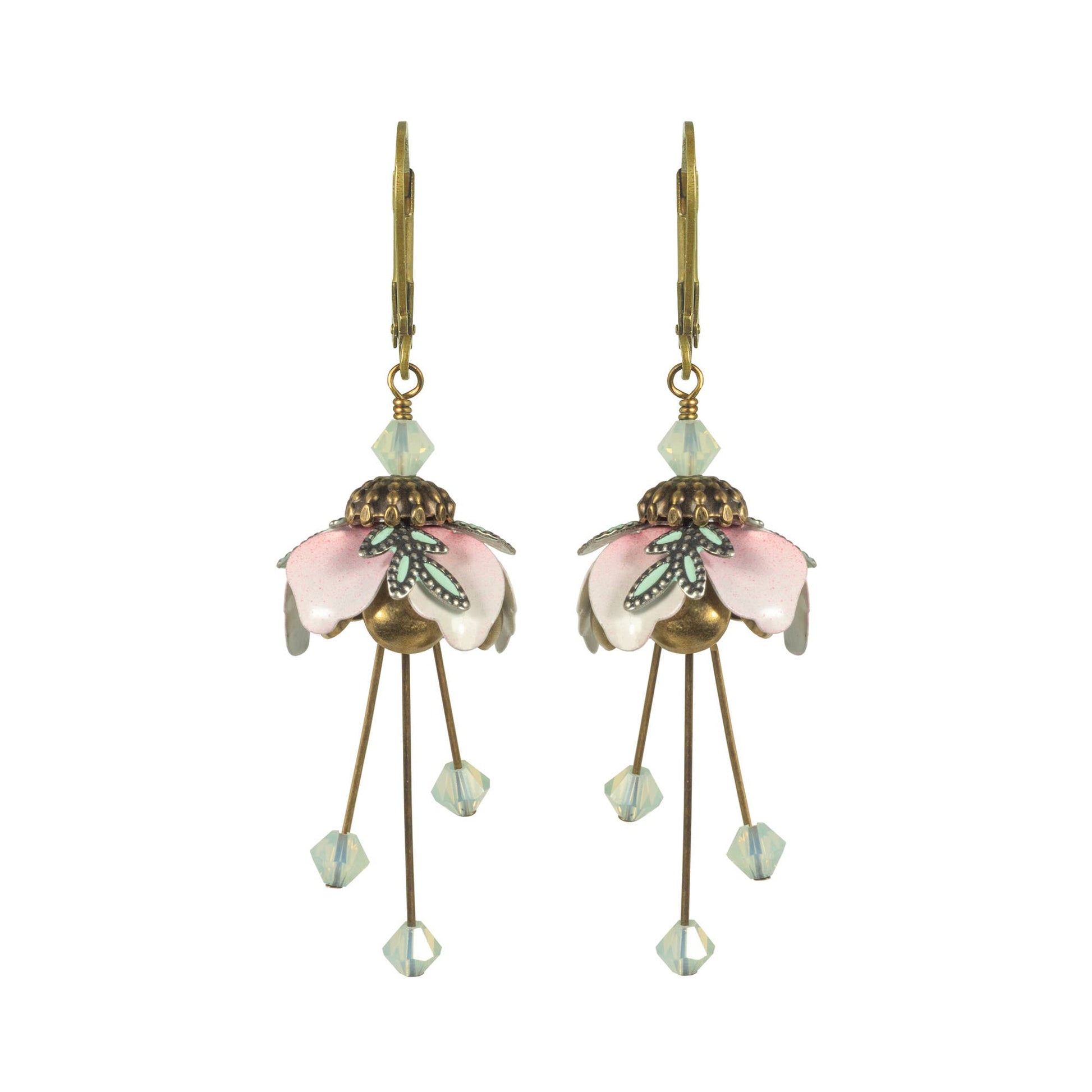 NoMonet - Flower Fairy: Painted Sakura Cherry Blossom Earrings Crystal - PMA Store at the Portland Museum of Art, Maine