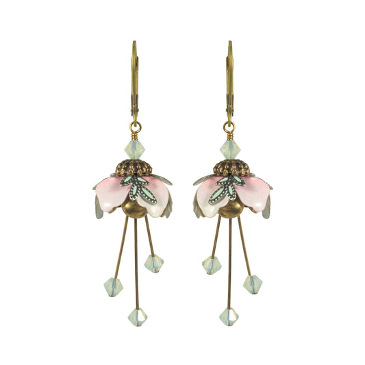 NoMonet - Flower Fairy: Painted Sakura Cherry Blossom Earrings Crystal - PMA Store at the Portland Museum of Art, Maine