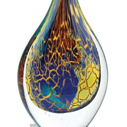 Badash - Firestorm Murano Style Art Glass 12" Teardrop on Base - PMA Store at the Portland Museum of Art, Maine