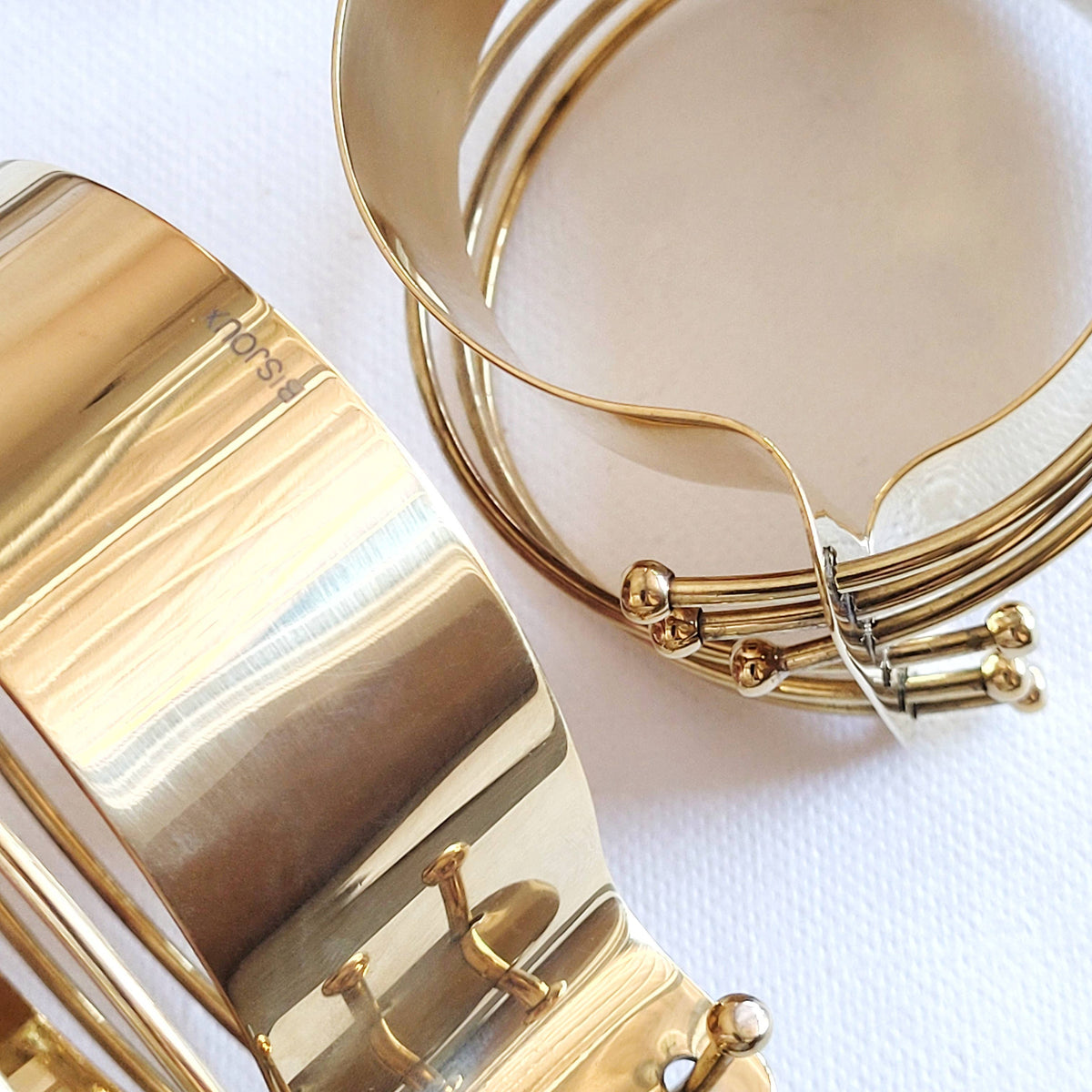 Bisjoux - Brass modern brutalist Wired bracelet Bangle: Armlet