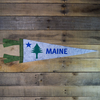 Quiet Tide Goods - Maine 1901 Flag Pennant - Grey - PMA Store at the Portland Museum of Art, Maine