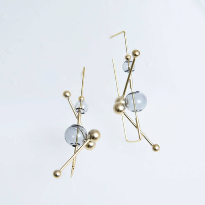 Pursuits - Révé Hoop Earrings: Glass Grey