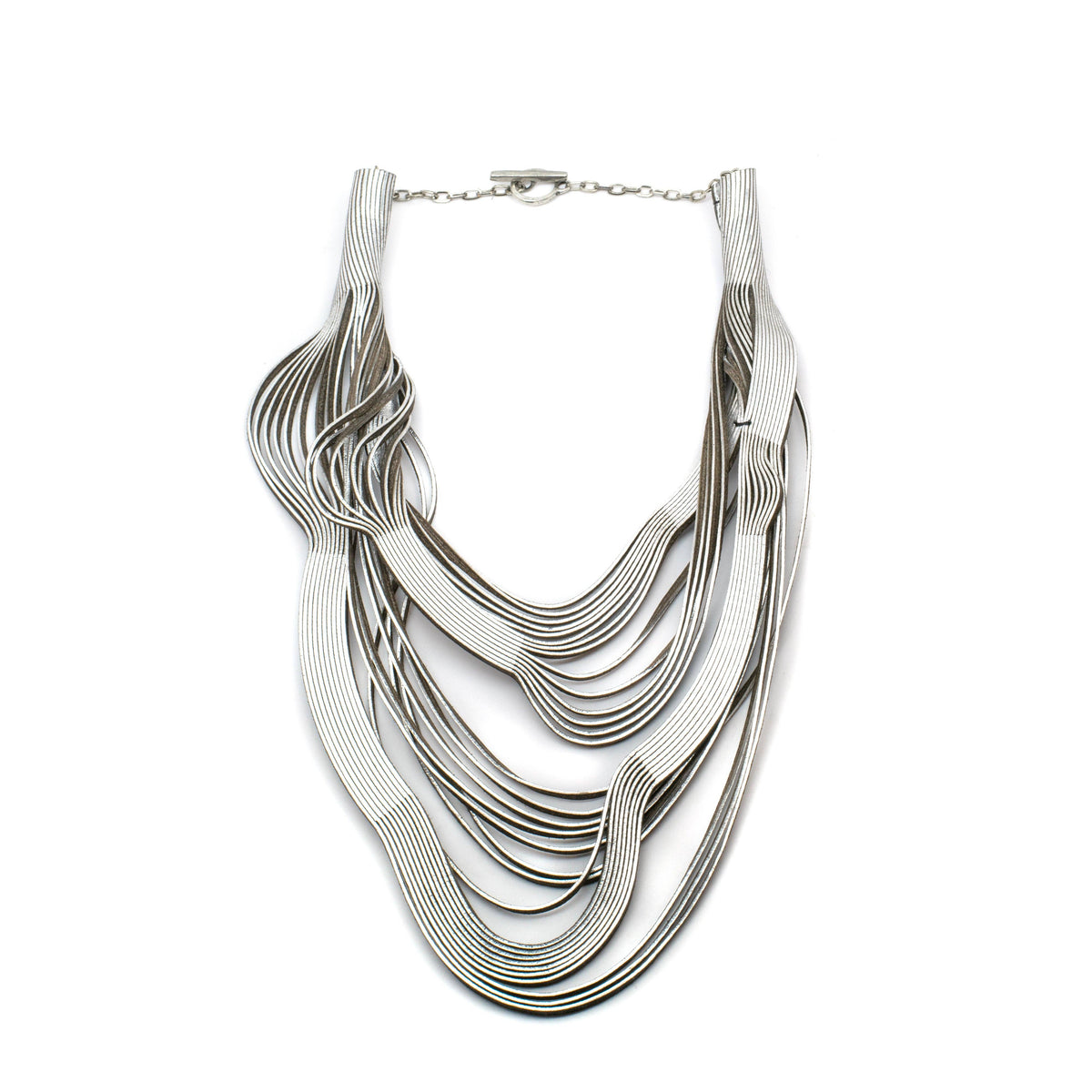 Oropopo - Shorter Whorls Necklace: Silver - PMA Store at the Portland Museum of Art, Maine