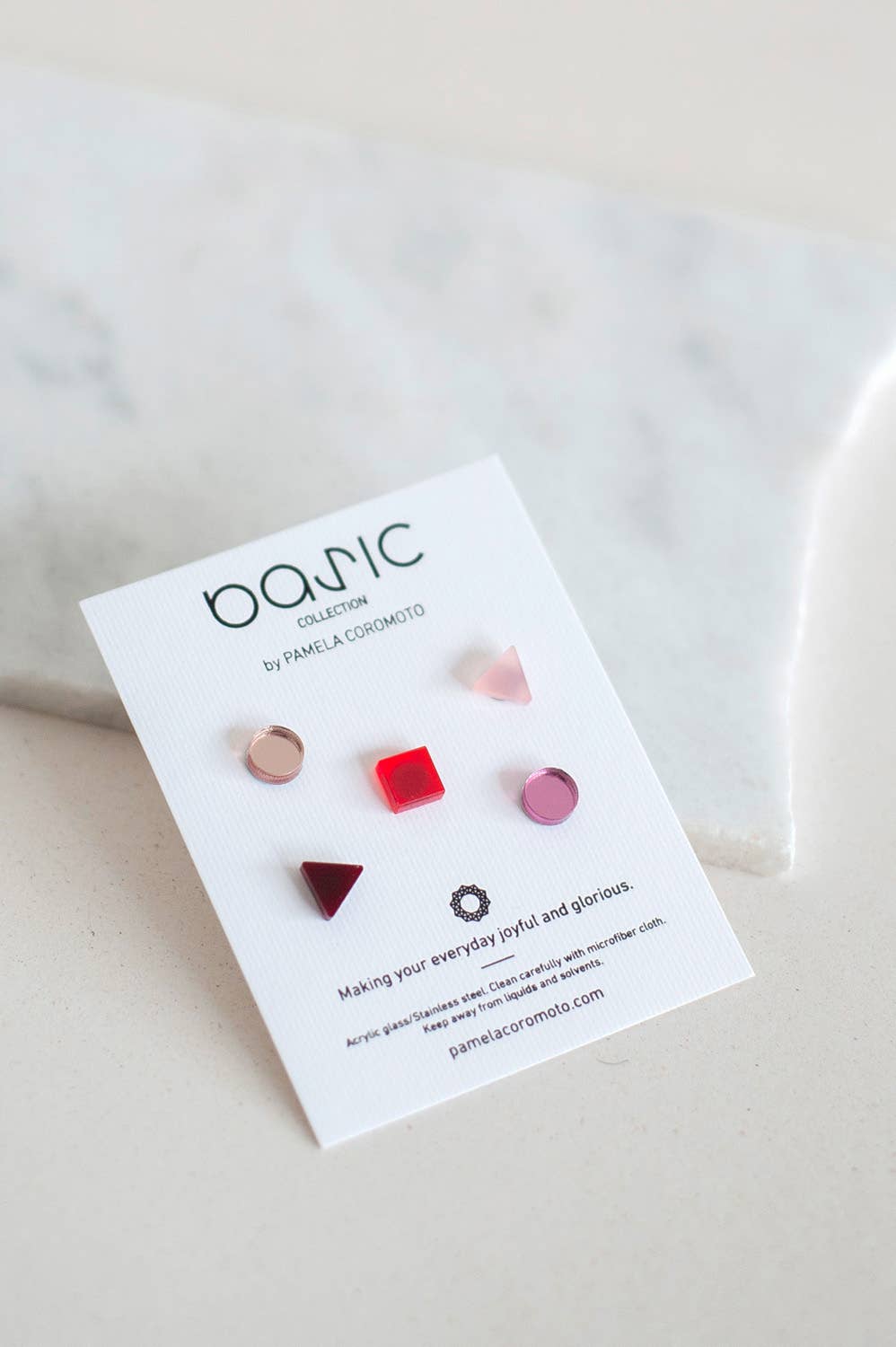 Pamela Coromoto - Basic - Mini Earrings Set (5) - Colorful Palette: Red/Blue Palette