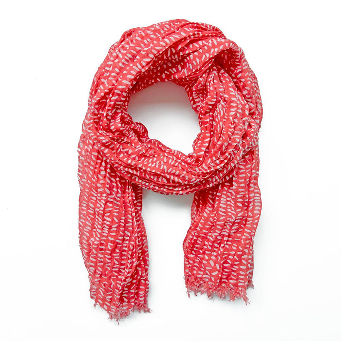See Design - Cotton Scarf: Speck Fuchsia/Orange - PMA Store at the Portland Museum of Art, Maine