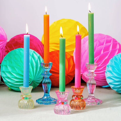 Talking Tables USA - Home, Birthday, Games & Seasonal Decor - Blue Glass Candle Holder | 4th of July Gifts |